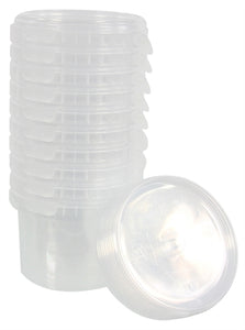 Merkloos Emmer Pp Rond Zonder Hengsel Incl Glasheldere Deksel 0,36 LTR 10 ST