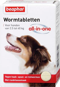 Beaphar Wormtablet All-In-One Hond 2,5-40 KG 4 TBL