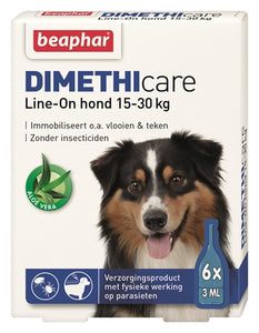 Beaphar Dimethicare Line-On Hond Tegen Vlooien En Teken 15-30 KG 6 PIP 3 ML