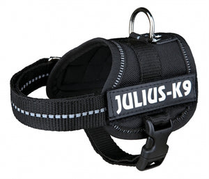 Julius K9 Power-Harnas / Tuig Voor Labels Zwart BABY 1/30-40 CM