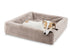 Bia Bed Fleece Hoes Hondenmand Taupe Bia-3 70X60X15 Cm