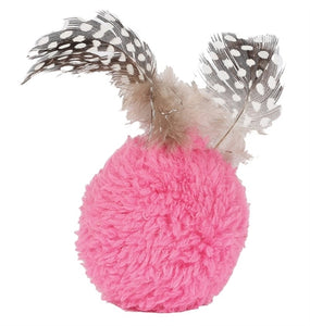 Happy Pet Dotties Bal Met Veren Assorti 5X5X9 CM