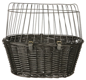 Trixie Wilgen Fietsmand Voorop Zwart Met Kussen En Kap 50X35X41 Cm