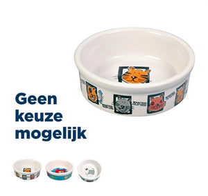 Trixie Voerbak Kat Keramiek Met Print Assorti 200 ML-12 CM
