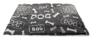 Martin Vetbed Dog Print Grijs / Wit Gerecycled 100X75X2 Cm