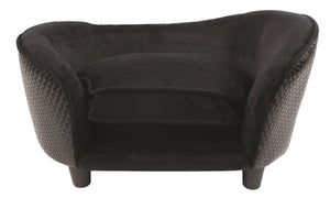 Enchanted Pet Enchanted Hondenmand Sofa Ultra Pluche Snuggle Wicker Zwart 68X41X38 CM
