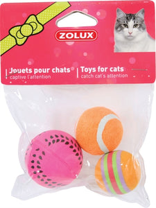 Zolux Kattenspeelgoed Ballen Assorti 4 CM 3 ST