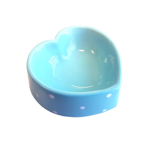 Happy Pet Voerbak Polka Dot Hart Blauw 16 CM