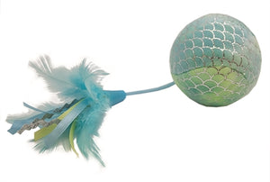 Cat 'N' Caboodle Happy Pet Mermaid Bal Groot Met Veren Blauw 30X8X8CM