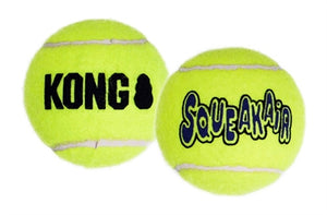 Kong Squeakair Tennisbal Geel Met Piep  MEDIUM 6,5 CM 6 ST