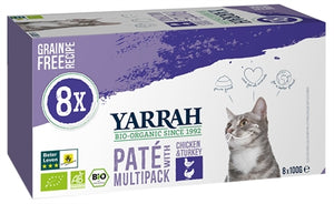 Yarrah Cat Alu Pate Multipack Chicken / Turkey 8X100 GR