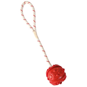 Trixie Bal Aan Touw Natuurrubber Drijvend Limegroen 7 Cm / 35 Cm