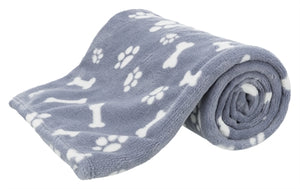 Trixie Hondendeken Kenny Fleece Bot / Pootjes Blauw 150X100 Cm