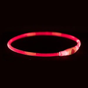 Trixie Lichtgevende Halsband Usb Flash Light Oplaadbaar Tpu Rood 65X0,8 Cm