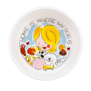 Blond Amsterdam Voerbak Hond Home Is Where My Dog Is 15,5X15,5X7 CM