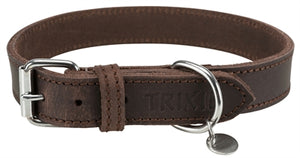 Trixie Halsband Hond Rustic Vetleer Donkerbruin 42-48X2,5 CM