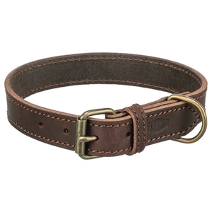 Trixie Halsband Hond Rustic Vetleer Donkerbruin 57-66X3 Cm