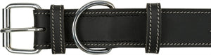 TRIXIE HALSBAND HOND RUSTIC VETLEER HEARTBEAT ZWART
