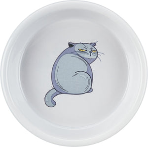 Trixie Voerbak / Waterbak Boze Kat Grijs 13 Cm 250 Ml