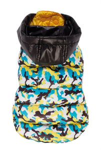 Croci Hondenjas Tweezijdig Kinky Camouflage Geel / Zwart / Blauw 50 CM