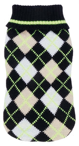 Croci Hondentrui Argyle Geruit Zwart / Geel / Wit 20 CM