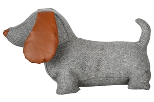 Merkloos Deurstopper Hond Vilt / Pu Assorti 31,5X11X27 CM