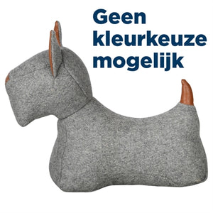 Merkloos Deurstopper Hond Vilt / Pu Assorti 31,5X11X27 CM
