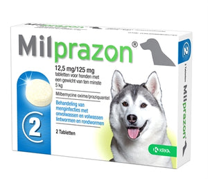 Krka Milprazon Ontwormingstabletten Hond >5 Kg 12,5 Mg/125 Mg 2 Tbl