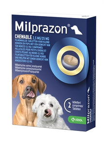 Krka Milprazon Kauwtabletten Ontwormingstabletten Hond >0,5 KG 2,5 MG/25 MG 2 TBL