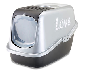Savic Kattenbak Nestor Impression Love Zwart / Zilver 56X39X38,5 CM