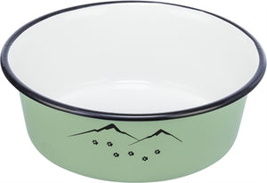 Trixie Voerbak Drinkbak Emaille / Rvs Groen 17X17 CM 900ML