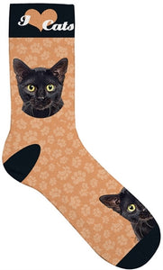 Plenty Gifts Sokken Zwarte Kat Gele Ogen 39-44