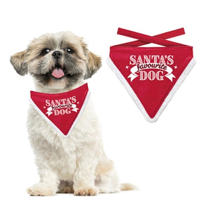 Plenty Gifts Kerst Bandana Santa's Favourite Dog Rood 12-16 CM 10X13 CM