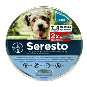 Bayer Seresto Teken- En Vlooienband Hond TOT 8 KG 38 CM 2 ST