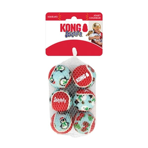 Kong Holiday Squeakair Bal Assorti 5X5X5 CM 6 ST