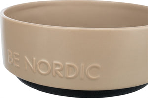 Trixie Be Nordic Voerbak Hond Keramiek/ Rubber Taupe 18 Cm