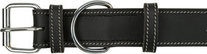 Trixie Rustic Vetleer Halsband Hond Heartbeat Zwart 34-40X3 Cm