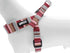Morso Mini Hondentuig Verstelbaar Gerecycled Skyline Rood / Roze 32-41X2,5 Cm