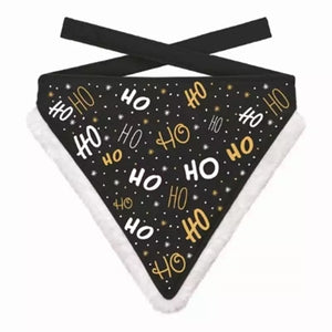 Plenty Gifts Kerst Bandana Ho Ho Ho Zwart 16-20 CM 18,5X22,5 CM