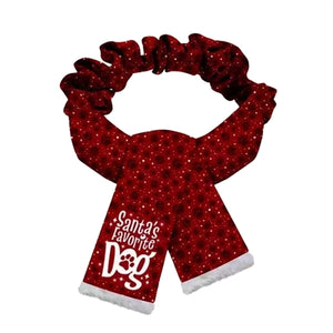 Plenty Gifts Kerst Sjaal Santa's Favorite Dog Poot Rood MEDIUM