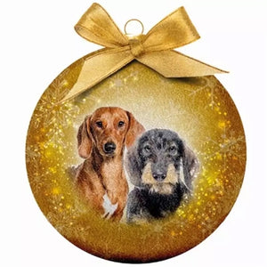 Plenty Gifts Kerstbal Frosted Teckel Goud 10 CM
