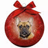 Plenty Gifts Kerstbal Frosted Franse Bulldog Rood 10 CM