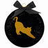 Plenty Gifts Kerstbal Frosted Silhouet Kat Goud / Zwart 10 CM