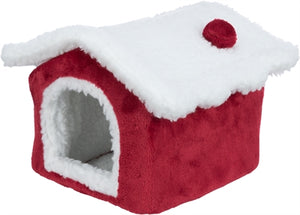Trixie Xmas Cuddly Cave Degoe Rood / Wit 23X24X18 CM