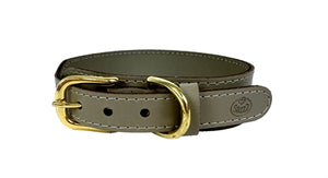 Sazzz Halsband Hond Pioneer Classic Leer Taupe 32-39X3 CM