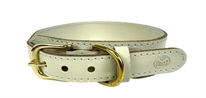 Sazzz Halsband Hond Pioneer Classic Leer Creme 37-45X3,5 CM
