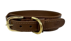 Sazzz Halsband Hond Pioneer Classic Leer Zadel Bruin 37-45X3,5 CM