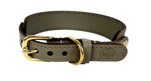 Sazzz Halsband Hond Sweetie Classic Leer Taupe 01-22-28X2,5 CM