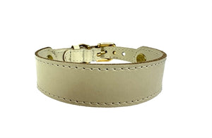 Sazzz Halsband Hond Sweetie Classic Leer Creme 27-33X2,5 CM