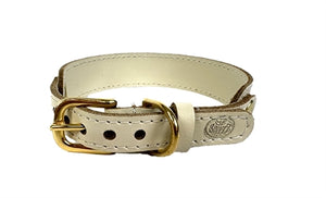 Sazzz Halsband Hond Sweetie Classic Leer Creme 27-33X2,5 CM